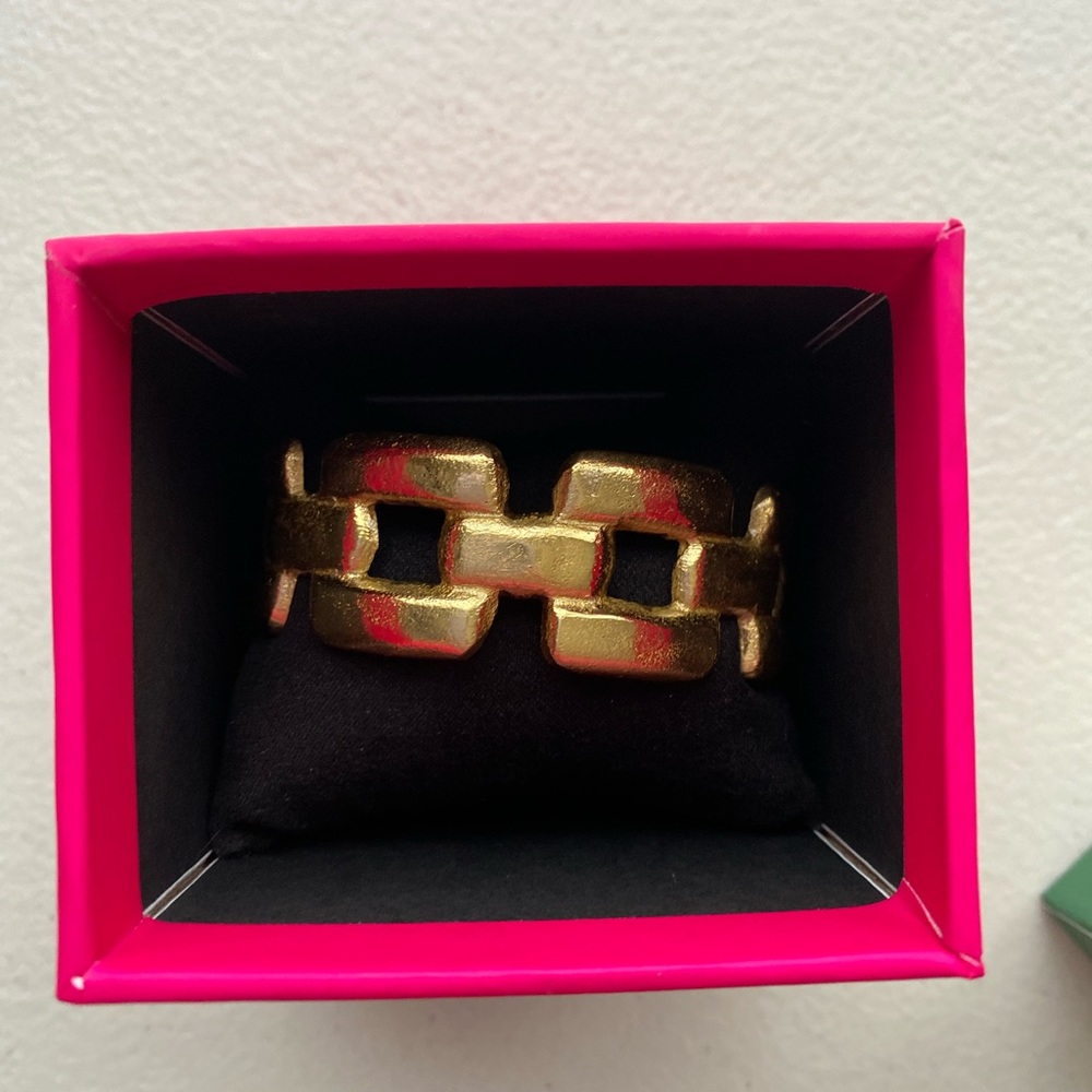 RUSTIC CUFF Bernice Chunky Geometric Gold Metallic Chain Link Cuff NIB - Picture 6 of 11
